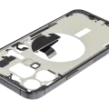 Mid-Frame Housing W/ Charging Port Flex & Small Parts For iPhone 15 Pro Max (US Version) (Used OEM Pull: Grade A) (Black Titanium)