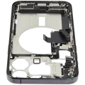 Mid-Frame Housing W/ Charging Port Flex & Small Parts For iPhone 15 Pro Max (US Version) (Used OEM Pull: Grade A) (Black Titanium)