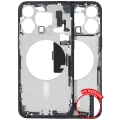 Mid-Frame Housing W/ Charging Port Flex & Small Parts For iPhone 15 Pro Max (US Version) (Used OEM Pull: Grade A) (Blue Titanium)