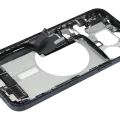Mid-Frame Housing W/ Charging Port Flex & Small Parts For iPhone 15 Pro Max (US Version) (Used OEM Pull: Grade A) (Blue Titanium)