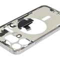 Mid-Frame Housing W/ Charging Port Flex & Small Parts For iPhone 15 Pro Max (US Version) (Used OEM Pull: Grade A) (White Titanium)
