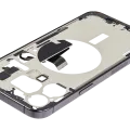 Mid-Frame Housing W/ Charging Port Flex & Small Parts For iPhone 15 Pro Max (US Version) (Used OEM Pull: Grade B) (Black Titanium)