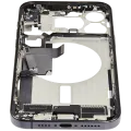 Mid-Frame Housing W/ Charging Port Flex & Small Parts For iPhone 15 Pro Max (US Version) (Used OEM Pull: Grade B) (Black Titanium)
