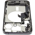 Mid-Frame Housing W/ Charging Port Flex & Small Parts For iPhone 15 Pro Max (US Version) (Used OEM Pull: Grade B) (Black Titanium)