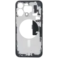 Mid-Frame Housing W/ Charging Port Flex & Small Parts For iPhone 15 Pro Max (US Version) (Used OEM Pull: Grade B) (Blue Titanium)