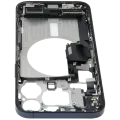 Mid-Frame Housing W/ Charging Port Flex & Small Parts For iPhone 15 Pro Max (US Version) (Used OEM Pull: Grade B) (Blue Titanium)