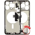 Mid-Frame Housing W/ Charging Port Flex & Small Parts For iPhone 15 Pro Max (US Version) (Used OEM Pull: Grade B) (Natural Titanium)