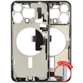 Mid-Frame Housing W/ Charging Port Flex & Small Parts For iPhone 15 Pro Max (US Version) (Used OEM Pull: Grade B) (White Titanium)