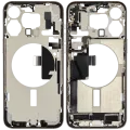 Mid-Frame Housing W/ Charging Port Flex & Small Parts For iPhone 15 Pro Max (US Version) (Used OEM Pull: Grade B) (White Titanium)