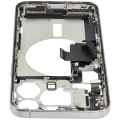Mid-Frame Housing W/ Charging Port Flex & Small Parts For iPhone 15 Pro Max (US Version) (Used OEM Pull: Grade B) (White Titanium)