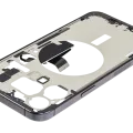 Mid-Frame Housing W/ Charging Port Flex & Small Parts For iPhone 15 Pro Max (US Version) (Used OEM Pull: Grade C) (Black Titanium)
