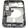 Mid-Frame Housing W/ Charging Port Flex & Small Parts For iPhone 15 Pro Max (US Version) (Used OEM Pull: Grade C) (Black Titanium)