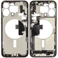 Mid-Frame Housing W/ Charging Port Flex & Small Parts For iPhone 15 Pro Max (US Version) (Used OEM Pull: Grade C) (Natural Titanium)
