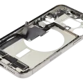 Mid-Frame Housing W/ Charging Port Flex & Small Parts For iPhone 15 Pro Max (US Version) (Used OEM Pull: Grade C) (Natural Titanium)