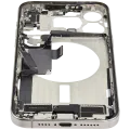 Mid-Frame Housing W/ Charging Port Flex & Small Parts For iPhone 15 Pro Max (US Version) (Used OEM Pull: Grade C) (Natural Titanium)