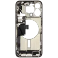 Mid-Frame Housing W/ Charging Port Flex & Small Parts For iPhone 15 Pro Max (US Version) (Used OEM Pull: Grade C) (White Titanium)