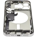 Mid-Frame Housing W/ Charging Port Flex & Small Parts For iPhone 15 Pro Max (US Version) (Used OEM Pull: Grade C) (White Titanium)