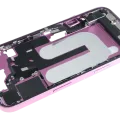 Mid-Frame Housing W/ Charging Port Flex & Small Parts For iPhone 16 (EU / Global Version) (Used OEM Pull: Grade A) (Pink)