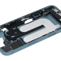 Mid-Frame Housing W/ Charging Port Flex & Small Parts For iPhone 16 (EU / Global Version) (Used OEM Pull: Grade A) (Teal)