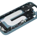 Mid-Frame Housing W/ Charging Port Flex & Small Parts For iPhone 16 (EU / Global Version) (Used OEM Pull: Grade B) (Teal)