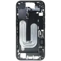 Mid-Frame Housing W/ Charging Port Flex & Small Parts For iPhone 16 (EU / Global Version) (Used OEM Pull: Grade C) (Black)