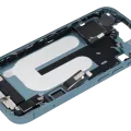 Mid-Frame Housing W/ Charging Port Flex & Small Parts For iPhone 16 (EU / Global Version) (Used OEM Pull: Grade C) (Teal)