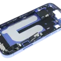 Mid-Frame Housing W/ Charging Port Flex & Small Parts For iPhone 16 (EU / Global Version) (Used OEM Pull: Grade C) (Ultramarine)