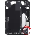 Mid-Frame Housing W/ Charging Port Flex & Small Parts For iPhone 16 (US Version) (Used OEM Pull: Grade B) (Black)