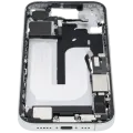 Mid-Frame Housing W/ Charging Port Flex & Small Parts For iPhone 16 (US Version) (Used OEM Pull: Grade C) (White)
