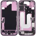 Mid-Frame Housing W/ Charging Port Flex & Small Parts For iPhone 16 (US Version) (Used OEM Pull: Grade C) (Pink)