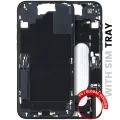 Mid-Frame Housing W/ Charging Port Flex & Small Parts For iPhone 16 Plus (EU / Global Version) (Used OEM Pull: Grade A) (Black)