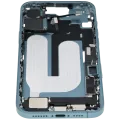 Mid-Frame Housing W/ Charging Port Flex & Small Parts For iPhone 16 Plus (EU / Global Version) (Used OEM Pull: Grade A) (Teal)