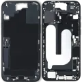 Mid-Frame Housing W/ Charging Port Flex & Small Parts For iPhone 16 Plus (EU / Global Version) (Used OEM Pull: Grade B) (Black)