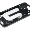 Mid-Frame Housing W/ Charging Port Flex & Small Parts For iPhone 16 Plus (EU / Global Version) (Used OEM Pull: Grade B) (Black)