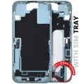 Mid-Frame Housing W/ Charging Port Flex & Small Parts For iPhone 16 Plus (EU / Global Version) (Used OEM Pull: Grade B) (Teal)