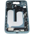 Mid-Frame Housing W/ Charging Port Flex & Small Parts For iPhone 16 Plus (EU / Global Version) (Used OEM Pull: Grade B) (Teal)