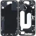 Mid-Frame Housing W/ Charging Port Flex & Small Parts For iPhone 16 Plus (EU / Global Version) (Used OEM Pull: Grade C) (Black)