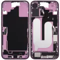 Mid-Frame Housing W/ Charging Port Flex & Small Parts For iPhone 16 Plus (US Version) (Used OEM Pull: Grade C) (Pink)