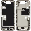 Mid-Frame Housing W/ Charging Port Flex & Small Parts For iPhone 16 Pro (US Version) (Used OEM Pull: Grade A) (White Titanium)