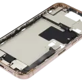 Mid-Frame Housing W/ Charging Port Flex & Small Parts For iPhone 16 Pro Max (EU / Global Version) (Used OEM Pull: Grade B) (Desert Titanium)