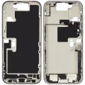Mid-Frame Housing W/ Charging Port Flex & Small Parts For iPhone 16 Pro Max (EU / Global Version) (Used OEM Pull: Grade B) (White Titanium)