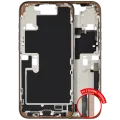 Mid-Frame Housing W/ Charging Port Flex & Small Parts For iPhone 16 Pro Max (EU / Global Version) (Used OEM Pull: Grade C) (Desert Titanium)