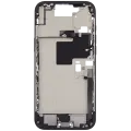 Mid-Frame Housing W/ Charging Port Flex & Small Parts For iPhone 16 Pro Max (US Version) (Used OEM Pull: Grade A) (Black Titanium)