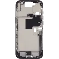 Mid-Frame Housing W/ Charging Port Flex & Small Parts For iPhone 16 Pro Max (US Version) (Used OEM Pull: Grade C) (Black Titanium)