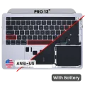 Top Case with Battery and Keyboard (ANSI US) For MacBook Pro 13" A2338 (2020-2023) (Genuine OEM) (Silver)