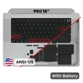 Top Case with Battery and Keyboard (ANSI US) For MacBook Pro 16" A2485 (2021) (Genuine OEM) (Space Gray)