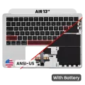 Top Case with Battery and Keyboard (ANSI US) For MacBook Air 13" A2681 (2022) (Genuine OEM) (Silver)
