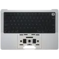 Top Case with Battery and Keyboard (ANSI US) For MacBook Pro 14" A2442 (2021) / A2779 (2023) (Genuine OEM) (Silver)