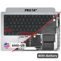 Top Case with Battery and Keyboard (ANSI US) For MacBook Pro 14" A3112 (2024) (Genuine OEM) (Silver)