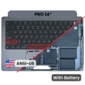 Top Case with Battery and Keyboard (ANSI US) For MacBook Pro 14" A3112 (2024) (Genuine OEM) (Space Black)